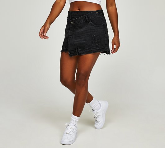 Womens Rogue Asymmetrical Denim Skirt