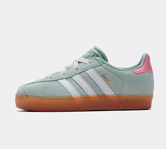 adidas Originals Nursery Gazelle Trainer Hazy Green Footwear White Bliss Pink Footasylum
