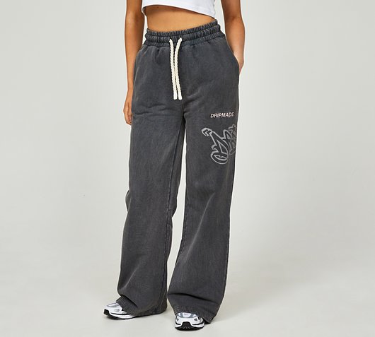 Womens Graffiti Spray Open Hem Jogger
