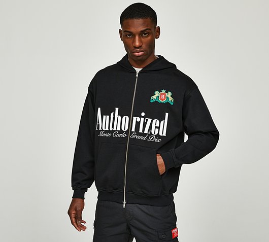 Sponsor Graphic Relaxed Zip Hoodie