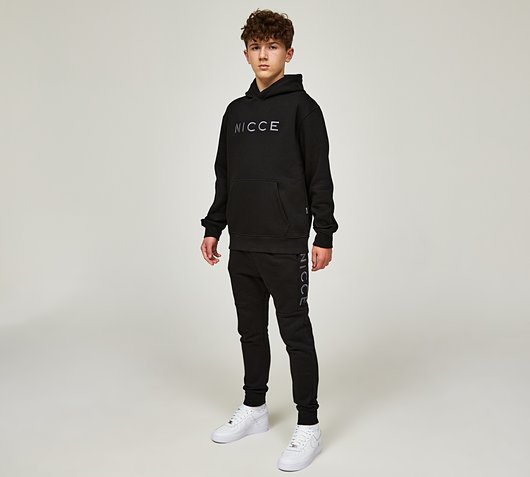 Nicce Junior Mercury Fleece Tracksuit Black Coal Footasylum