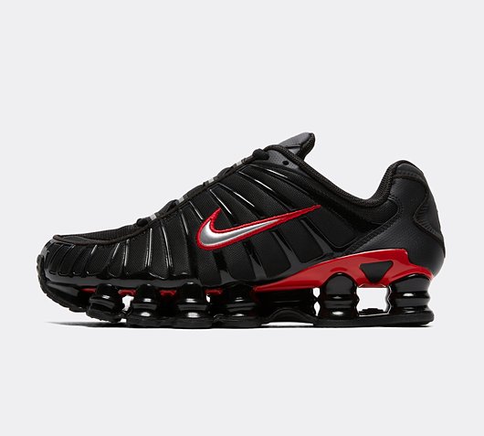 Nike Shox TL Trainer Black Metallic Silver University Red Footasylum