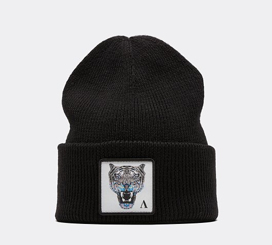 Alessandro Zavetti Growler Beanie Hat Black Footasylum