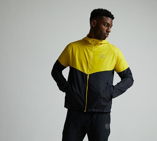 yellow and black nike windbreaker