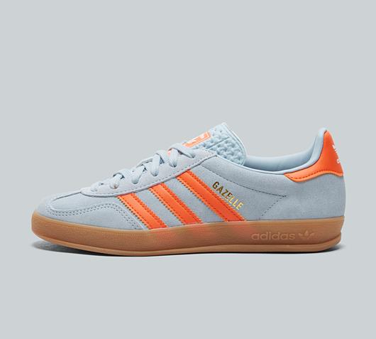 adidas Originals Womens Gazelle Indoor Trainer | Wonder Blue / Orange / Footwear White | Footasylum adidas Originals Womens Gazelle Indoor Trainer | Wonder Blue / Orange / Footwear White | Footasylum