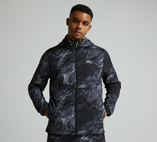 Trailberg Vertex Obsidian Windbreaker | Black / Neon Lime