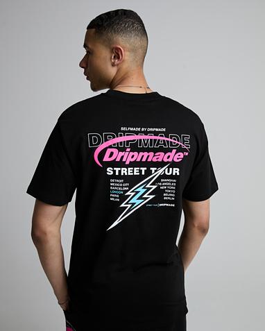 Dripmade Street Tour 4.0 Boxy Fit T-Shirt | Jet Black | Footasylum