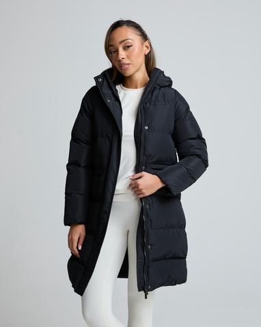 Closure London Womens Longline Baffle Puffer Jacket | Black | Footasylum