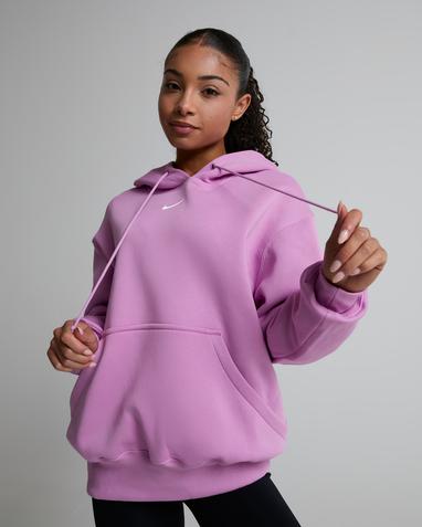 nike trend fleece oversized hoodie in purple