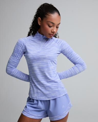 Montirex Womens Trail 2.0 Quarter Zip Top | Lilac Sapphire / White