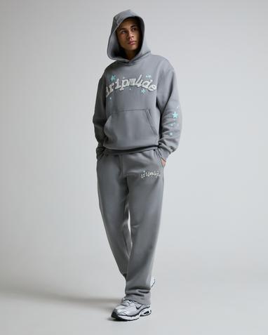 Dripmade Detect Open Hem Jogger | Civic Grey / Sky Blue | Footasylum