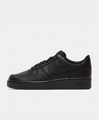 black nike trainers leather