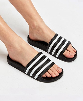 fluffy adidas slides