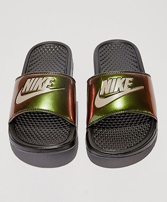 iridescent nike slides