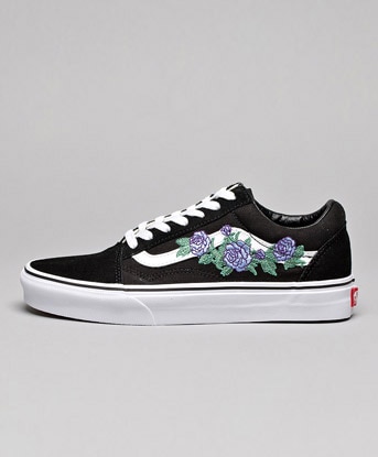black and white rose vans