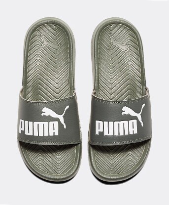 grey puma sliders