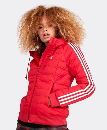 adidas slim jacket red