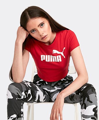 puma tape logo cropped tee