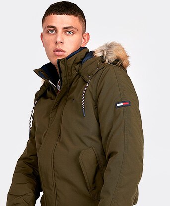 tommy jeans tech padded bomber parka jacket