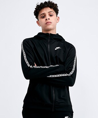 nike repeat tape poly full zip tracksuit children
