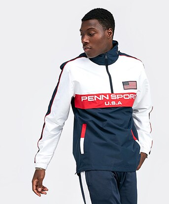 penn sport overhead reflective windrunner jacket