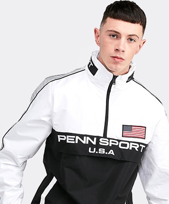 penn sport overhead reflective windrunner jacket