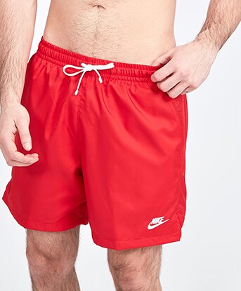 mens red nike swim trunks