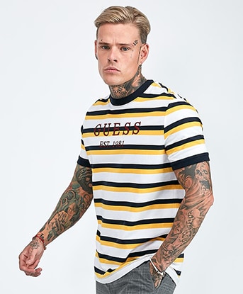 guess pinstripe shirt