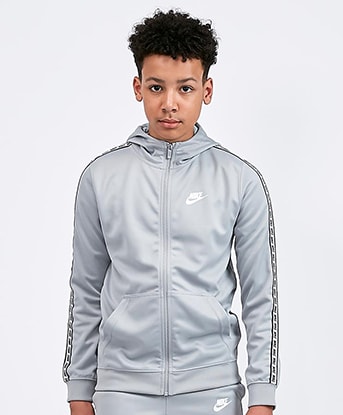 nike repeat tape poly full zip tracksuit children