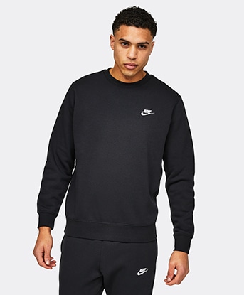 black nike jumper with red tick