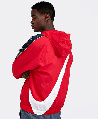nike swoosh tape woven jacket