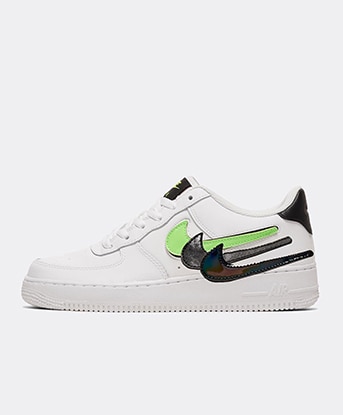 white & blue air force 1 lv8 3 trainers