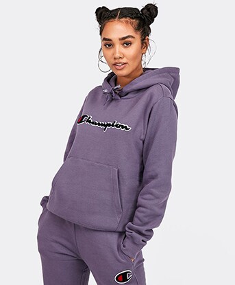 champion tape crop overhead hoodie