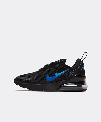 nike air max 270 junior black with blue tick