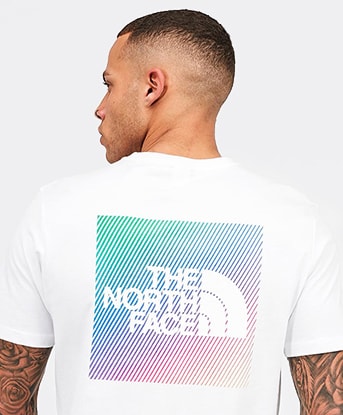 north face colour block t shirt