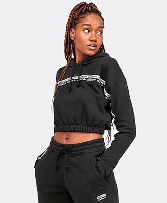 adidas originals ryv taping cropped sweatshirt in white