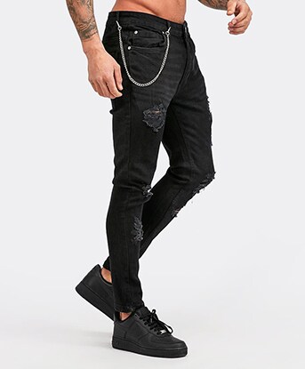 black ripped skinny jeans mens footasylum