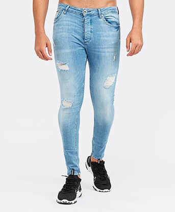 black ripped skinny jeans mens footasylum
