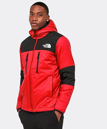 black and red north face tracksuit
