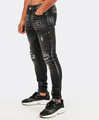 black ripped skinny jeans mens footasylum