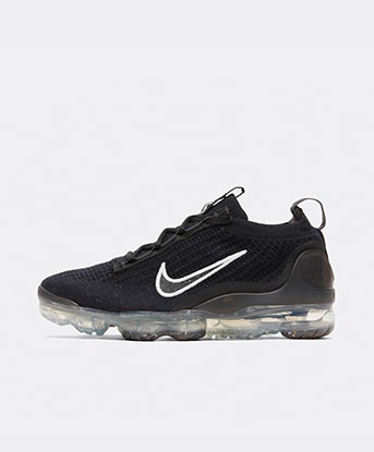 vapormax black with white tick