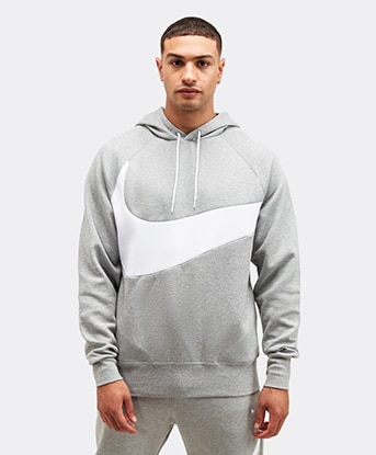 nike grey swoosh hoodie