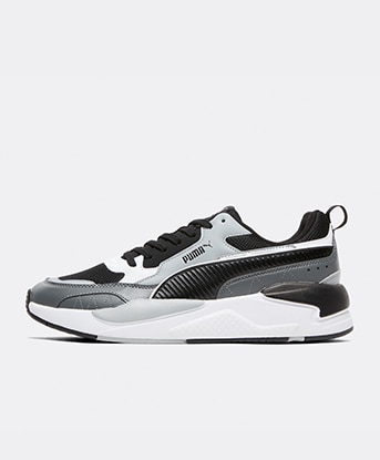 black and white puma trainers