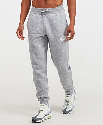 mens grey north face joggers