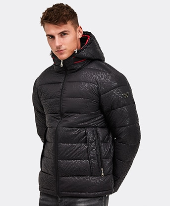 mens puffer jacket with fur hood