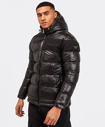 mens hooded down coat
