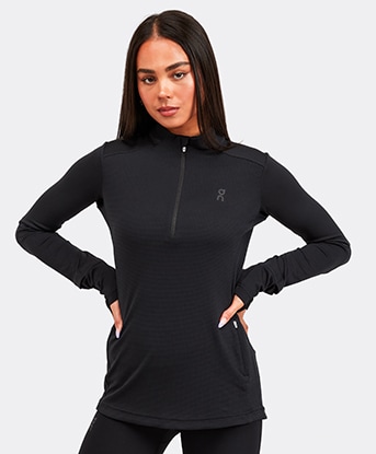 Womens Half Zip Long Sleeve T-Shirt