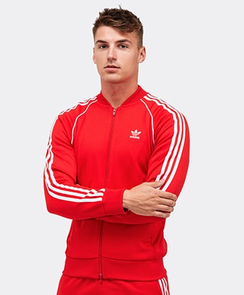 Adidas originals superstar track jacket  men's red cheap
