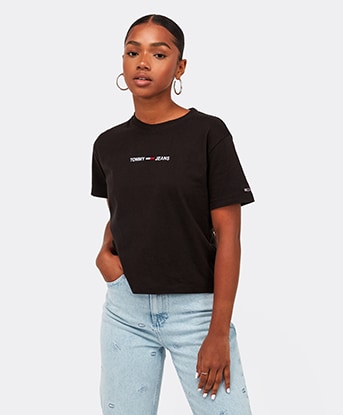Womens Modern Linear Logo T-Shirt