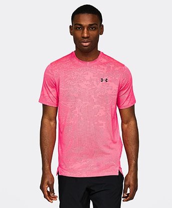 Under Armour UA Tech Vent Jacquard Short Sleeve T-Shirt, Pink Shock